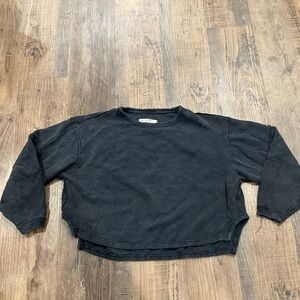 We The Free Total Eclipse Charcoal Oversized Ribbed Tee